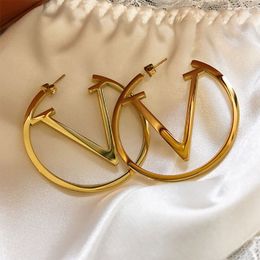 2024 Золотые серьги-кольца, серьги, дизайнерские серьги для женщин, подарки ко Дню святого Валентина, дизайнерские украшенияq6