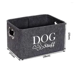 Dog Apparel Portable Pet Toy Storage Basket Clothing Box With Handle Organiser For Toys Coats Blankets