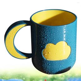 Mugs 2pcs Cups Mug Cup Creative Cloud Pattern Bathroom Tumblers Water With Handle ( Dark Green )