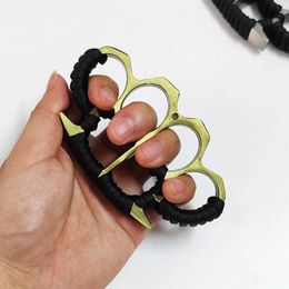 Fist Self Buckle Defence Martial Arts Prop Cross Pioneer Binding Rope Four Fingers Tiger Finger Ring Survival Equipment 826365