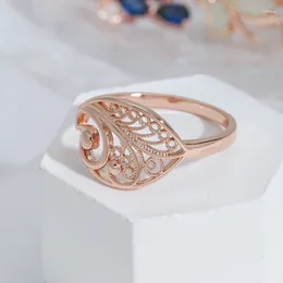 Cluster Rings Vintage Personality Oval Geometric Wave Texture Women Finger Rose Gold Colour Daily Jewellery Bling Party Trendy