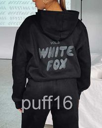 Brand Designer Women White Fox Hoodie Sets Clothes Clothing Sporty Long Sleeved Woman Tracksuits Tracks 2255 PVO5 TUHR 3IV4