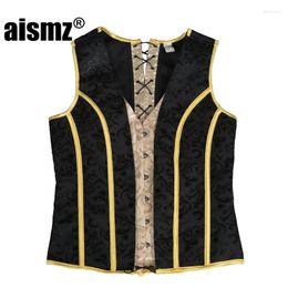 Men's Body Shapers Aismz Shapewear Corset Slim Fit Tank Top Belly Moderator Strap Chest Binder Waistcoat Vest Jacket