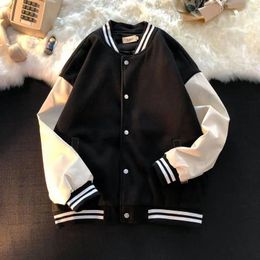 Women's Jackets Deeptown Vintage Baseball Jacket Women Korean Fashion College Black Varsity Female Bomber Coat Oversize Streetwear Y2k