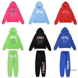 Sp5der Young Thug Men Women Hoodie High Quality Foam Print Spider Web Graphic Pink Sweatshirts Y2k Pullovers S-2xl E730