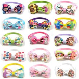 Dog Apparel 30/50pcs Easter Small Bow Ties Necktie Pet Collar Bowties Eggs Pattern Style For Puppy Accessories