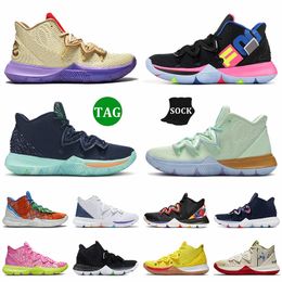 Designer Kyrie Shoe Mens Basketball Shoes Kyries 5 UFO Pink Patrick Yellow Spongebobs Pineapple House Galaxy Oreo Mamba Mentality Friends Women Trainers Sneakers