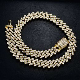 Jn61 Hip Hop Jewellery 15Mm Iced VVS Moissanite Diamond Solid 14K Gold Miami Bracelet Necklace Bling Wholesale Cuban Link Chain