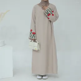 Ethnic Clothing Eid Ramadan Abaya Women Muslim Embroidery Long Sleeve Maxi Dress Turkey Kaftan Party Arab Robe Dubai Casual Islam Femme