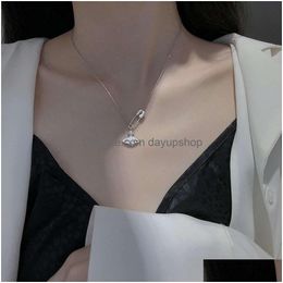 Designer High Quality Empress Dowager Xi Pure Sier S Pin Korean Version Necklace Womens Snake Bone Cross Chain Pendant Drop Delivery Dhvba