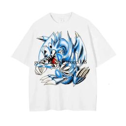 Men's T-Shirts Vintage Washed Tshirts For Men Digital Printing Anime Graphic T Shirt High Quality Women Harajuku Oversize Tee Cotton Streetwear 517