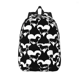 Backpack Dachshund Dog Heart For Teens Student School Bookbag Canvas Daypack Middle High College Hiking