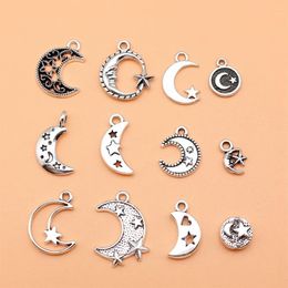 Charms 12pcs/set Moon Stars For Jewelry Making Pendant Diy Crafts Accessories L10277