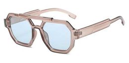 Sunglasses Fashion Pilot Oversized Sunglasses For Women New Double Bridges Sun Glasses Female Retro Square Leopard Purple Eyewear TrendyL2402
