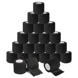 Products 3/6/10/20/48 Black Tattoo Grip Bandage Cover Wraps Tapes Nonwoven Waterproof Self Adhesive Finger Protection Tattoo Accessories