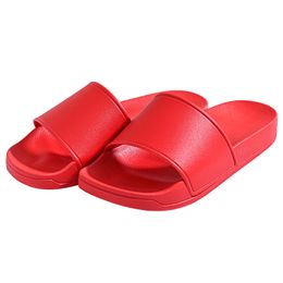Pure Colour Slippers For Mens Womens Flats Rubber Scuffs Casual Beach Shoes Summer red