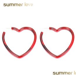 Hoop & Huggie New Arrival Acrylic Acetate Heart Star C Shape Hoop Earring For Women Fashion Circle With Prevent Allergy Ste Dhgarden Dhtlg