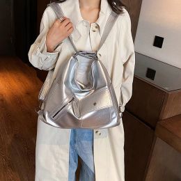 Factory wholesale shoulder bags 3 Colours this year's popular glossy leather handbag multifunctional large-capacity pocket fashion backpack cool trend Tote bag