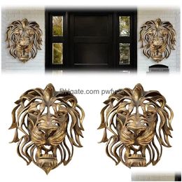 Decorative Objects Figurines Find Large Lion Head Wall Mounted Art Scpture Resin Crafts Club Decoration Bedroom Indoor Animal Hang Dhwcq