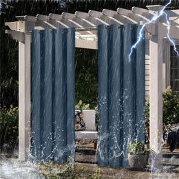 Curtain 1Pc Waterproof Pergola Outdoor For Garden Patio Full Blackout Curtains Bedroom Living Room Bath Panel Drape