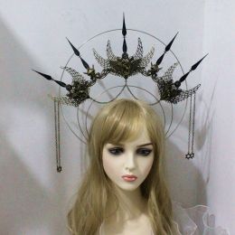 Jewelry Filigree Wing Skull Flower Angel Gold Halo Punk Style Headpiece Festival Celestial Sunburst Gothic Crown Couronne DIY Material