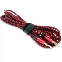 Braided aux cord High quality Stereo Audio cable 4poles Male to Male Headphone jack Auxiliary line ZZ