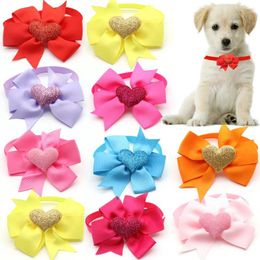 Dog Apparel 30/50 Pcs Valentine's Day Pet Products Bow Tie Accessories Love Heart Style Grooming Puppy Bowtie Necktie