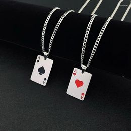 Pendant Necklaces Fashion Sweater Chain Hip Hop Creative Poker Versatile Stainless Steel Couple Men's Women's Wholesale