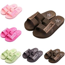 Style42 Men Women Slippers Summer Slides Sandals Summer Black Pink Coffee Green Blue Coast Bathroom Mens Antiskid Slipper Sandal Slide Size 36-45