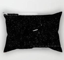 Pillowcase Black Fashion Brand Rectangular Waist Pillow Super Soft Short Velvet Office Car Waist Support Cushion Backrest Sofa and Bedside Decoration