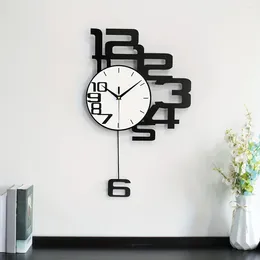 Wall Clocks 1pc Modern Minimalist Personality Metal Wood Creative Clock Large Battery Operated For Living Room Kitchen