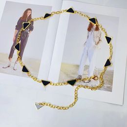 Womens Gilded Gold Belt Designer Triangular Star Waist Chains Gemstone Letters Girdle Ladies Dress Jeans Decorative Waistband 5 Styles Belts