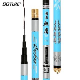 Rods Goture Super Hard Stream Fishing Rod Carbon Fibre Telescopic Rods 6h 1/9 Power Carp Feeder Hand Pole for Freshwater 2.7m6.3m