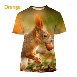 Men's T Shirts 2024 Male And Female Animal Squirrel 3D Printing Casual Neutral Cute Harajuku Short-sleeved Round Neck Top T-shirt