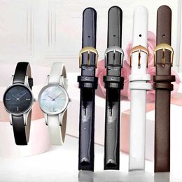 Other Watches Suitable for CK denim accessories K431//43235/43236 womens leather strap with 10mm needle buckle black brown white strap J240222