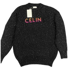 Celinnes Designer Sweater Luxury Fashion For Women men's Sweaters Autumn Letter Sequin Embroidered Jacquard Knitted Sweater Triumphal Arch