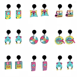 Dangle Earrings Epoxy For Women Phone Candy Camera Game Cassette 90's Object Collection Acrylic Charm Earring Party Gift Jewellery