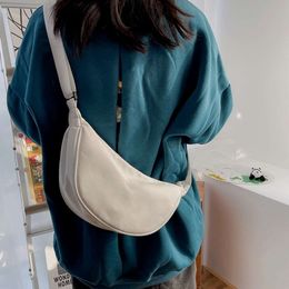 2023 Solid Color Chest Bag Women Large Capacity Travel Crossbody Bags Female Half Moon Belt Bag Ladies Daily Street Fanny Packs