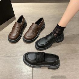 Dress Shoes Platform Women's Loafers Girls Japanese School Uniform College Gothic Leather