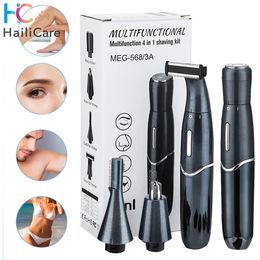 4 in 1 Electric Epilator For Men Waterproof Women Nose Ear Hair Trimmer Armpit Bikini Arm Leg Hair Remover Unisex Beard Razor 240221