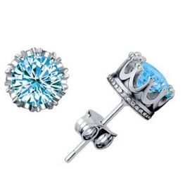 Stud Earrings For Girls Fashion Jewelry Gifts Cubic Zirconia Round Women Men 925 Sterling Sier Zircon Crystal Diamond Drop Delivery Dhbo2