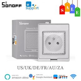 Control SONOFF S55 Wifi Smart Socket IP55 Waterproof Power Outlet Smart Home Control Via Ewelink APP Work With Alexa Google Home IFTTT