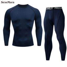 Products Men Mma Boxing Shorts Compression Pants Rashguard Fiess Long Sleeves Base Layer Skin Tight Men's Sportswear