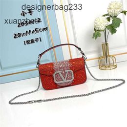 Decorative Ladys Valantiino Square Small Crystal Designer Letter Bag Classic Bags Handheld Handbag Brass Magnetic Buckle Light Luxury One Shoulder Crossbody ITXX