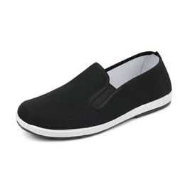Chinese Tai Chi Old Beijing Kung Fu Shoes for Men/women, Traditional Canvas Martial Arts Shoes, Black Rubber Sole