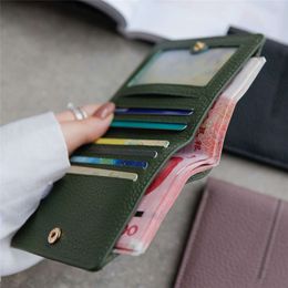 Short Genuine Leather Womens Wallet Hasp Coin Purses Female Fashion Hasp Luxury Thin Money Clip Card Holder Clutch Bag