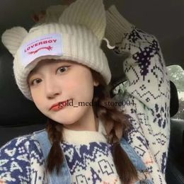 Beanie/Skull Caps Kpop Street Children Hyunjin Hendery Same Beanies WAYV Leeknew Knitted Cat Ear Hat Fashion Cute Loverboy Casual Headwear 379
