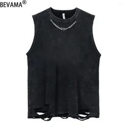 Men's Tank Tops Summer Mens Washed Vintage Vest Sleeveless T Shirt Plus Size Hip Hop Streetwear With Chain Women Men Tees