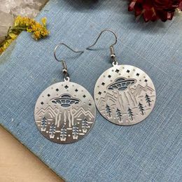 Dangle Earrings Creative UFO Stars Mountain Forest For Women Vintage Personalized Party Gift Female Accessories Piercing Eardrop