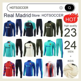 2023 2024 Barcelonas TRACKSUIT Camisetas de soccer Jersey training suit FERRAN PEDRI 23/24 Half Zip men and kid SET barca football tracksuit outfit Sweater uniform